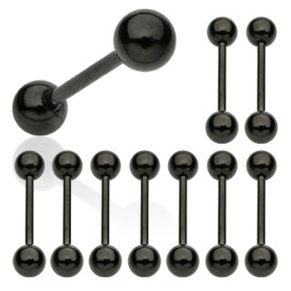 Surgical Steel with Black Titanium Ion Plating External Industrial Barbell