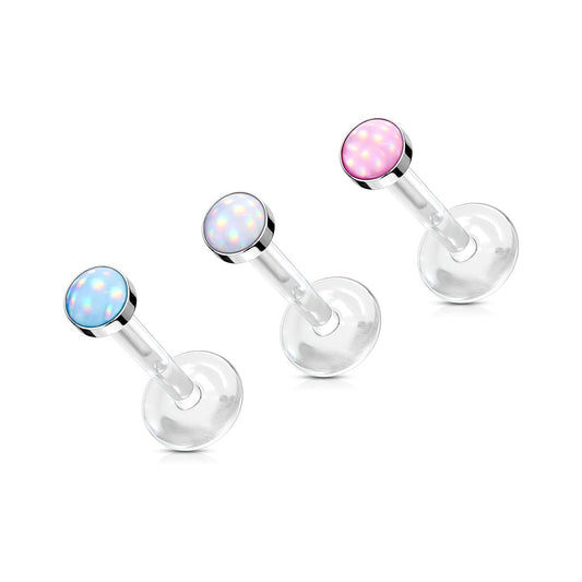 Threadless Acrylic Illuminating Stone Top Labret Combo