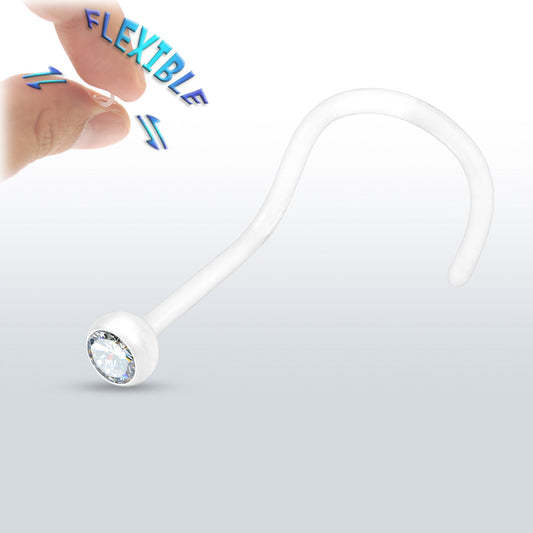 Bioflex Nostril Corkscrew with 2mm Gem