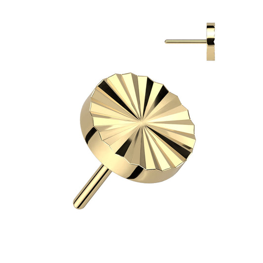 Threadless Titanium Circle Diamond Cut Top Only