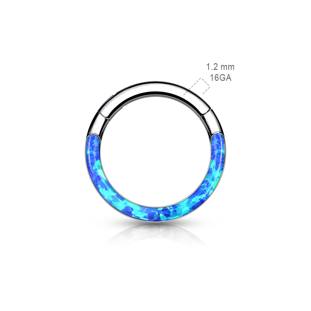 Titanium Hinge Rings with Opal Lined Front – Pierced Affliction