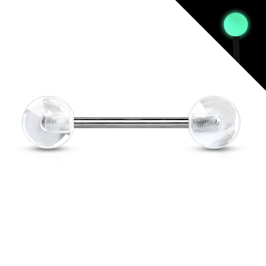 Glow in the Dark Titanium Barbell for Nipple or Tongue