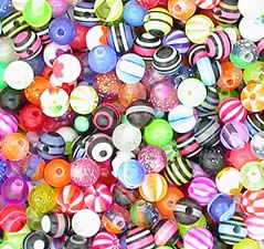 Acrylic 5mm Ball for 14G Posts 10/PK